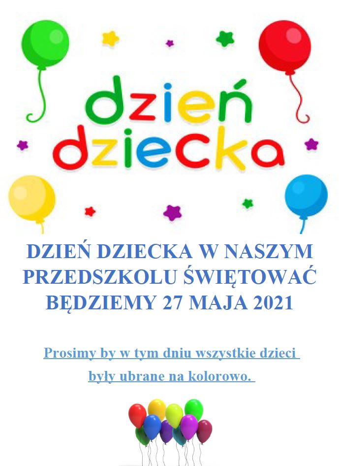 Dzień Dziecka w Przedszkolu Promyczek - 27.05.2021r.